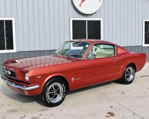 Red 1966 Mustang Paint By Numbers