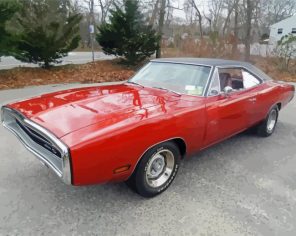 Red 1970 Dodge Charger Paint By Numbers