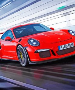 Red Porsche GT3 RS Paint By Numbers