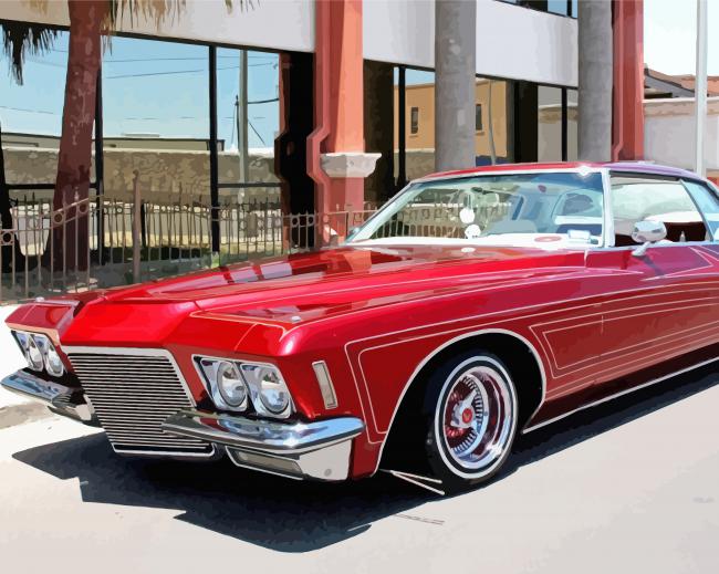 Red Lowrider Cars Paint By Numbers