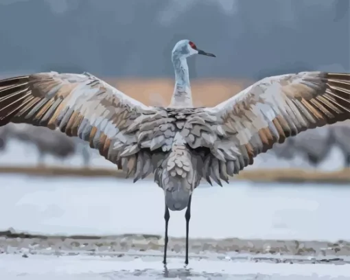 Sandhill Crane Back View Paint By Numbers